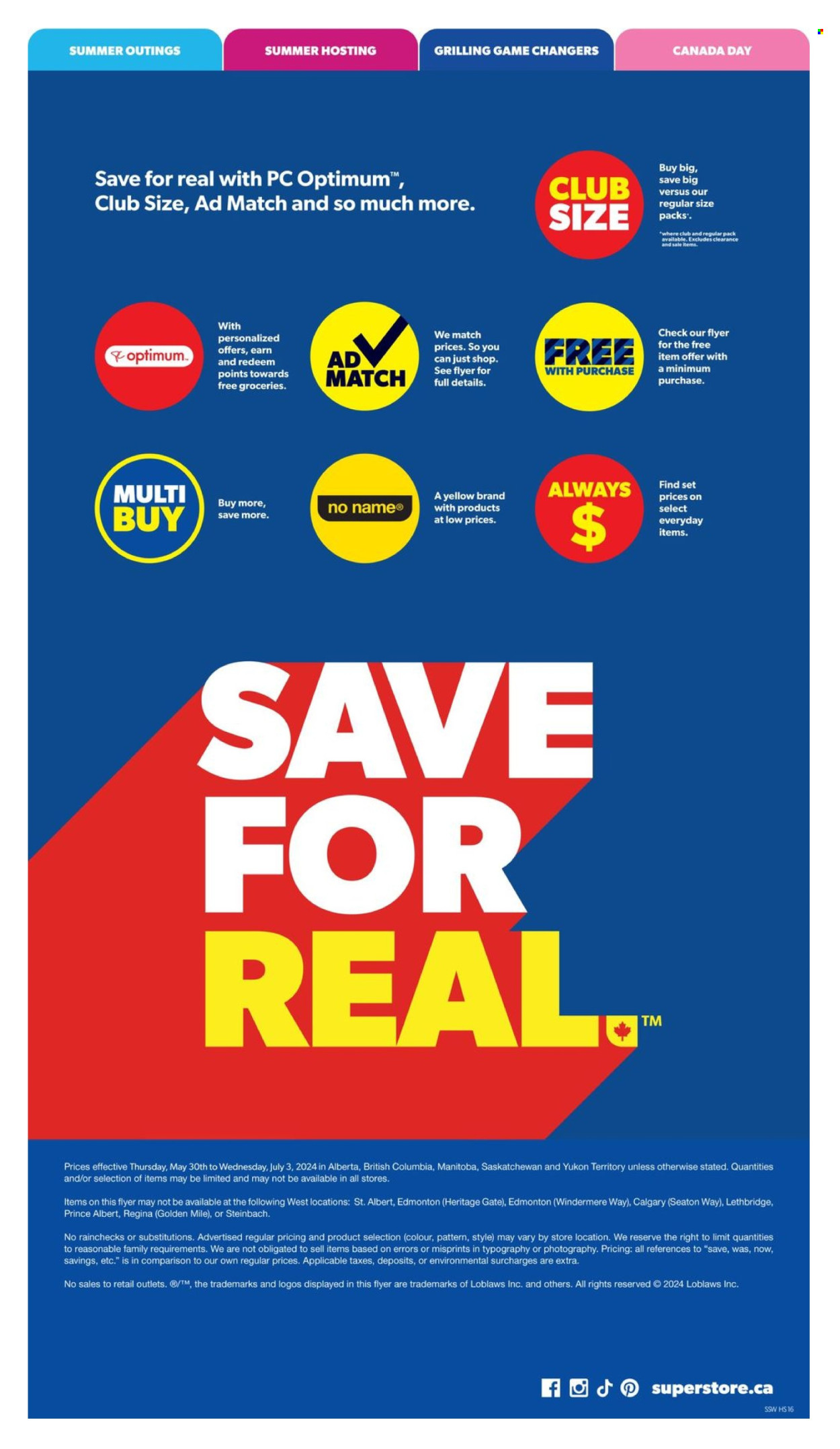 thumbnail - Circulaire Real Canadian Superstore - 30 Mai 2024 - 03 Juillet 2024 - Produits soldés - Always. Page 16.