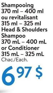 Head & Shoulders Shampoo 370 mL — 400 mL - Each.
#50068700.