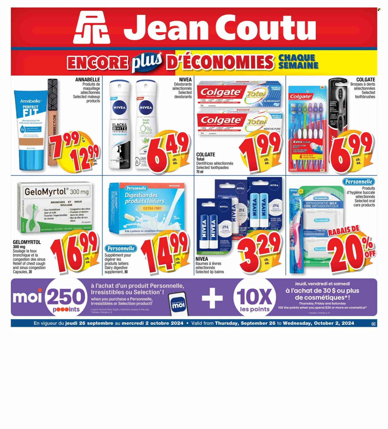 Circulaire Jean Coutu - 26 Septembre 2024 - 02 Octobre 2024. Page 1