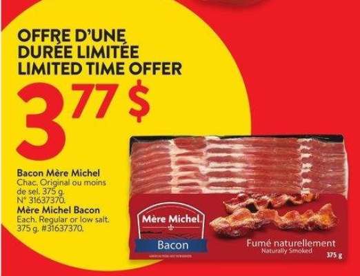 Mère Michel Bacon - Each. Regular or low salt.
375 g. #31637370