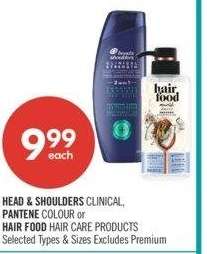 Head & Shoulders Clinical Pantene Colour Or Hair food Products - Selected types & Sizes