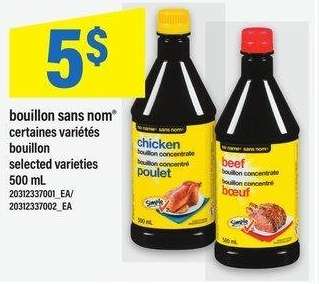 BOUILLON SANS NOM® | bouillon, 500 mL - CERTAINES VARIÉTÉS

selected varieties