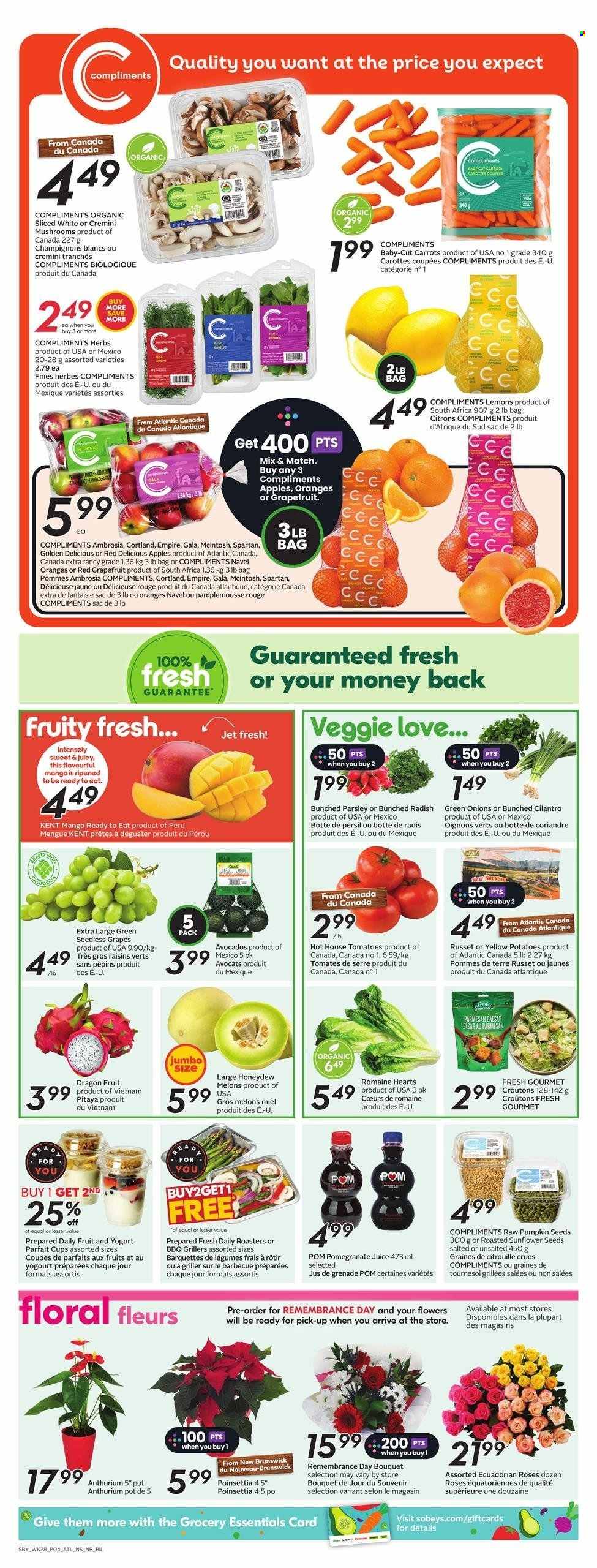 Circulaire Sobeys - 07 Novembre 2024 - 13 Novembre 2024. Page 1