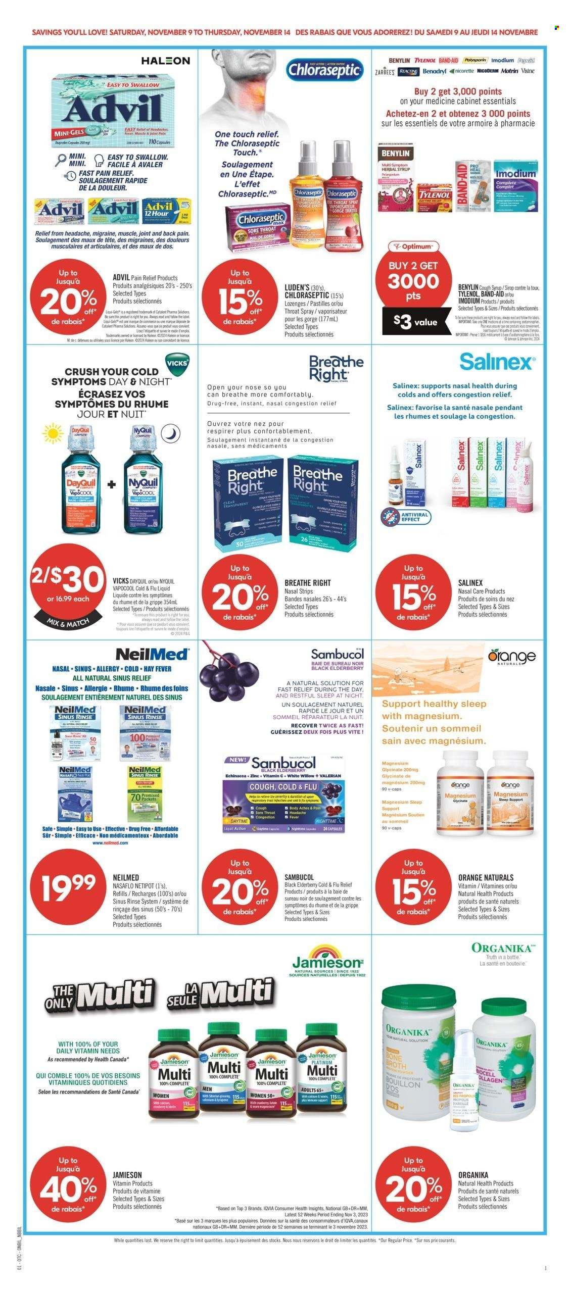 Circulaire Shoppers Drug Mart - 09 Novembre 2024 - 14 Novembre 2024. Page 1