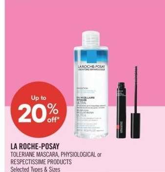 LA ROCHE-POSAY TOLERIANE MASCARA PHYSIOLOGICAL or RESPECTISSIME PRODUCTS - Selected Types & Sizes