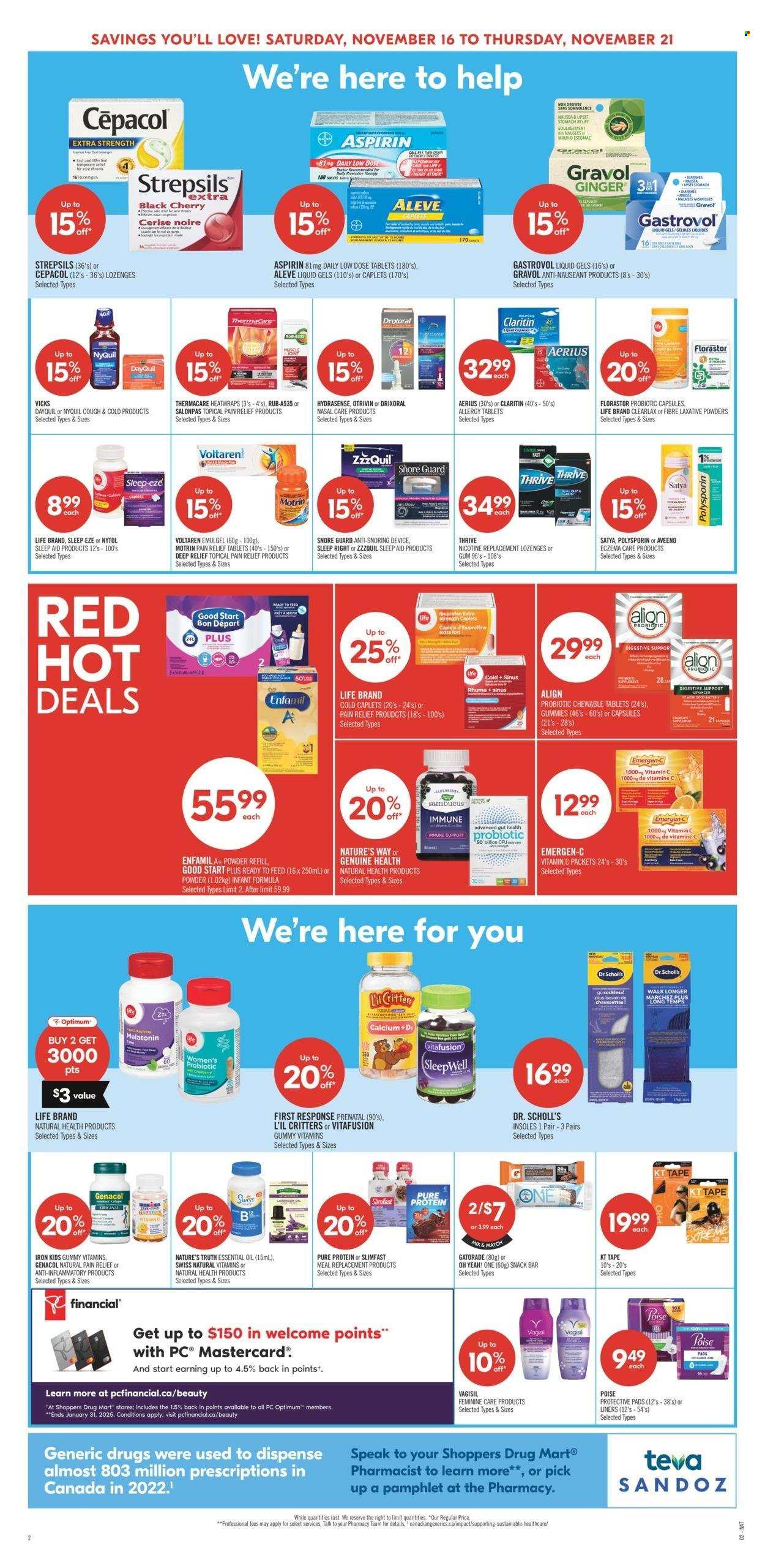 Circulaire Shoppers Drug Mart - 16 Novembre 2024 - 21 Novembre 2024. Page 1