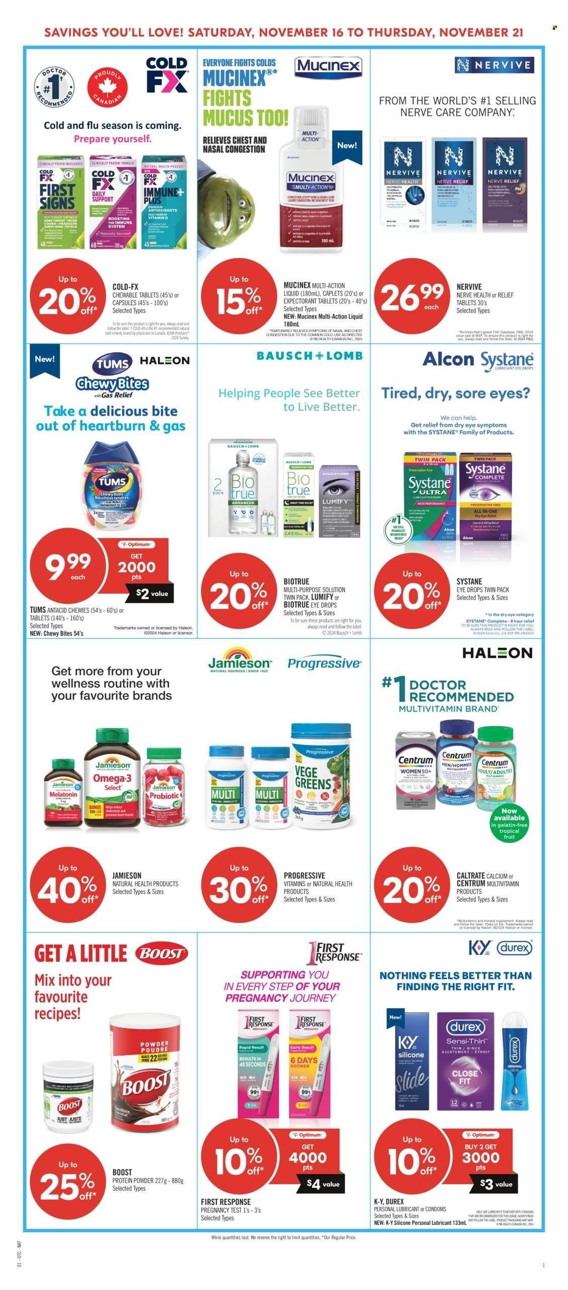 Circulaire Shoppers Drug Mart - 16 Novembre 2024 - 21 Novembre 2024. Page 1