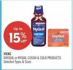 VICKS DAYQUIL or NYQUIL COUGH & COLD PRODUCTS - Selected Types & Sizes