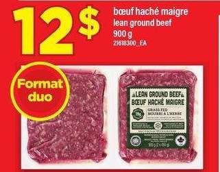 BŒUF HACHÉ MAIGRE | lean ground beef, 900 G