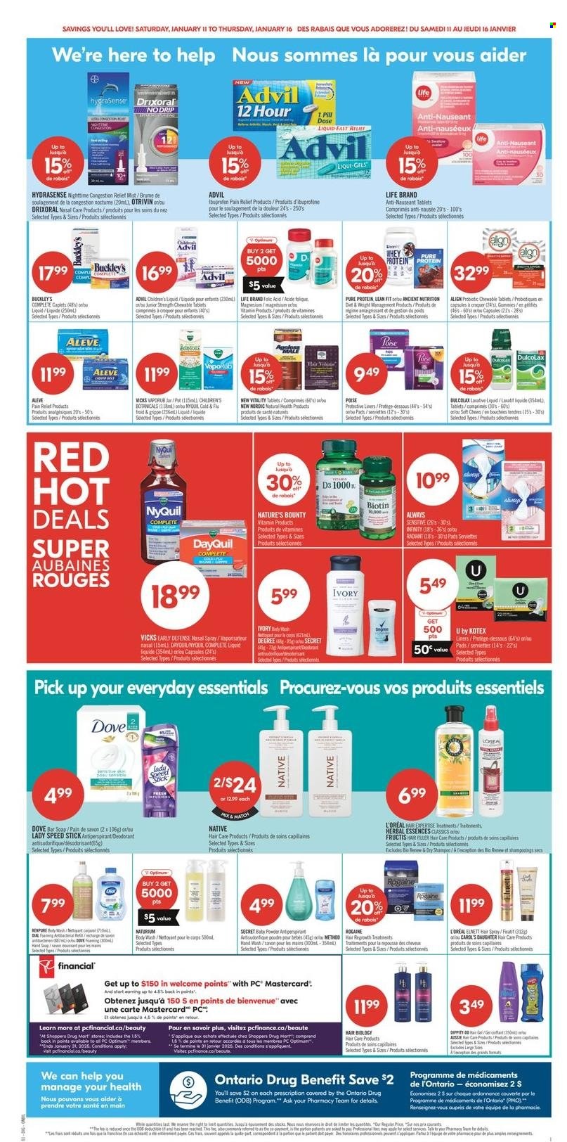 Circulaire Shoppers Drug Mart - 11 Janvier 2025 - 16 Janvier 2025. Page 1