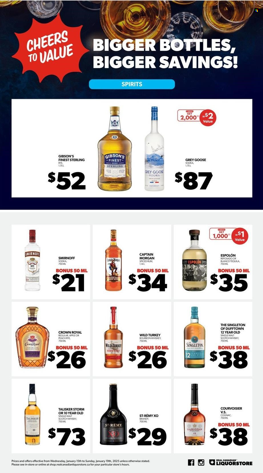 Circulaire Real Canadian Liquorstore - 15 Janvier 2025 - 19 Janvier 2025. Page 1