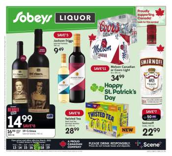 Circulaire Sobeys Liquor - 13 Mars 2025 - 19 Mars 2025.