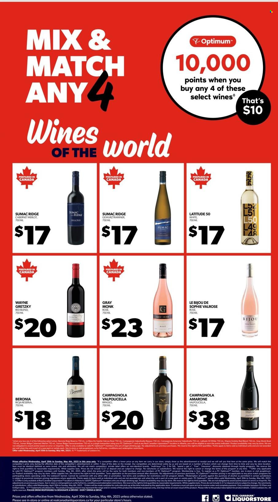 Circulaire Real Canadian Liquorstore - 30 Avril 2025 - 04 Mai 2025. Page 1