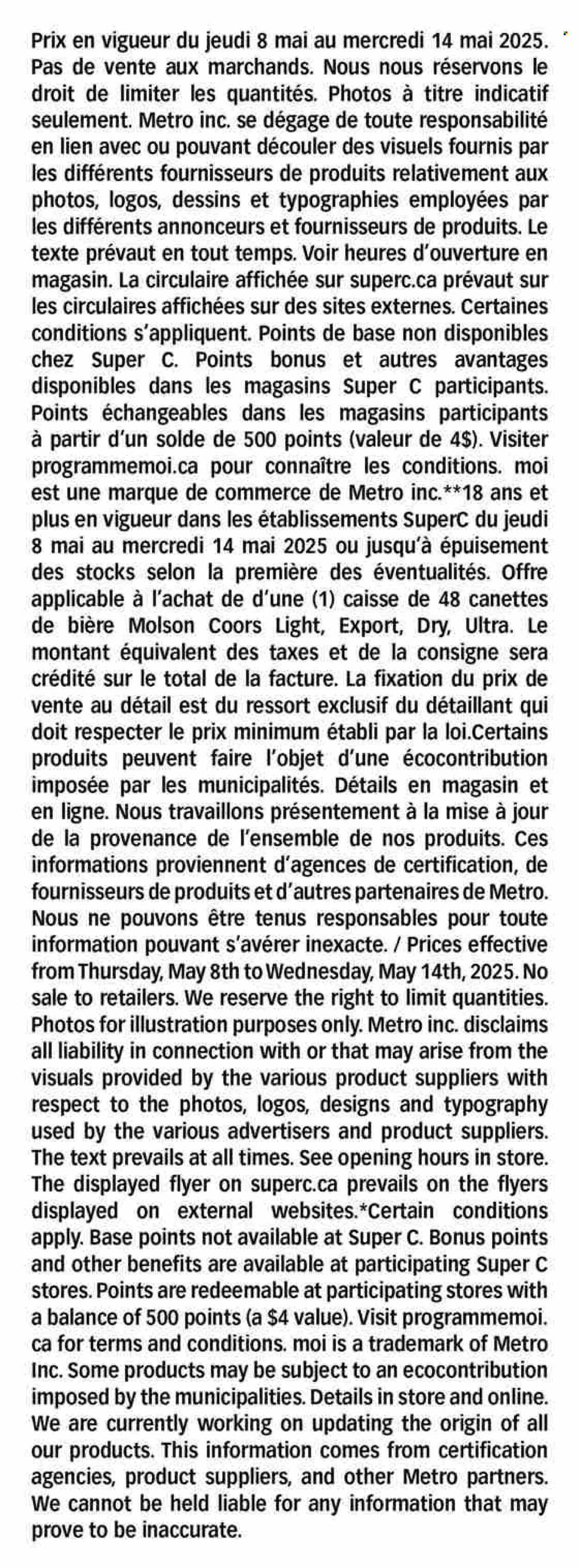 Circulaire Super C - 08 Mai 2025 - 14 Mai 2025. Page 1