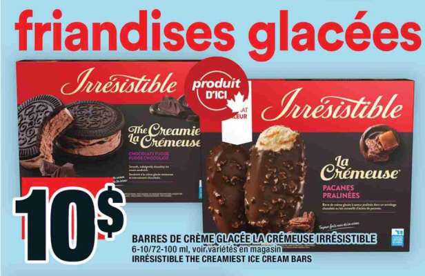 Barres de crème glacée La Crémeuse Irrésistible
