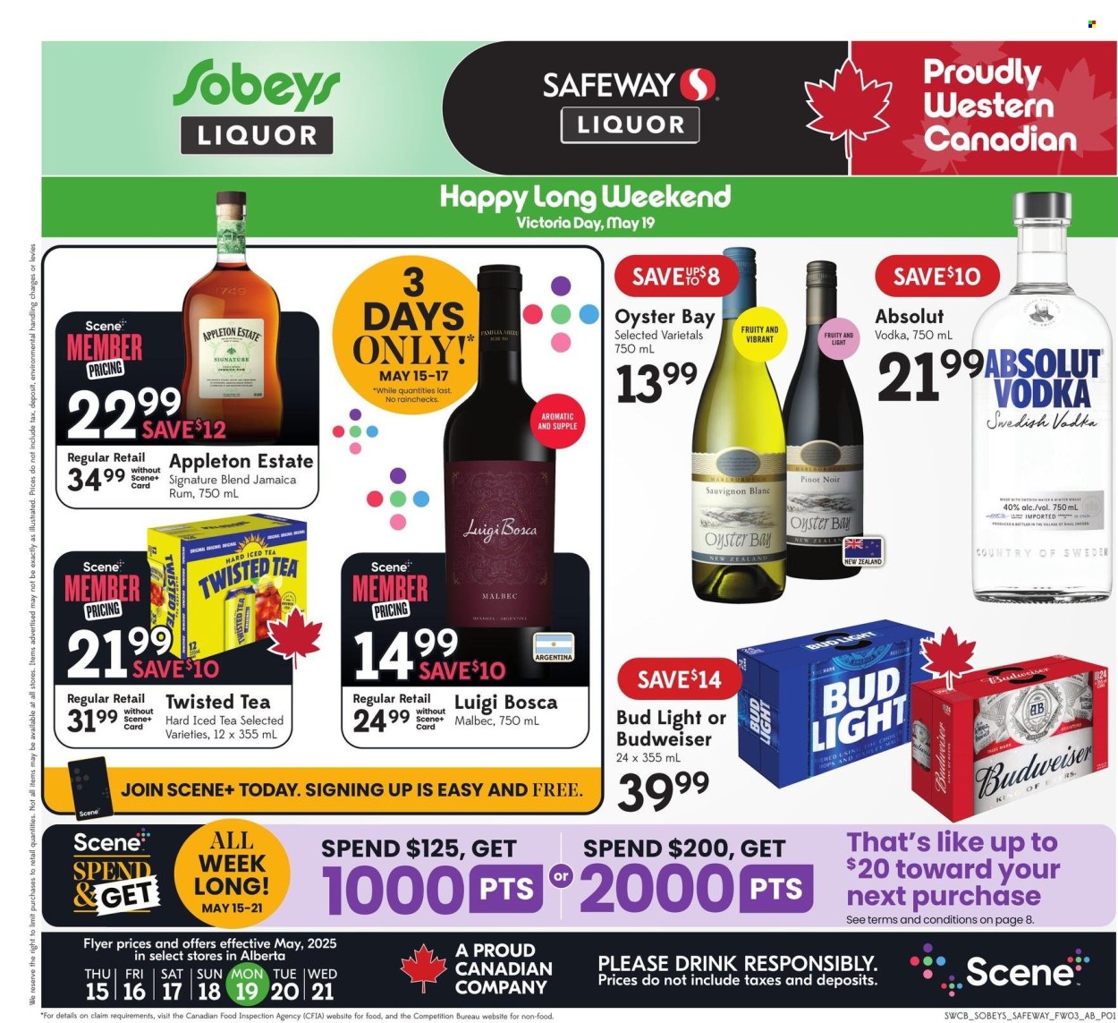 Circulaire Sobeys Liquor - 15 Mai 2025 - 21 Mai 2025. Page 1