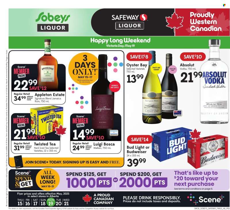 Circulaire Sobeys Liquor - 15 Mai 2025 - 21 Mai 2025.
