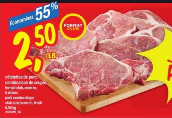 Côtelettes de porc