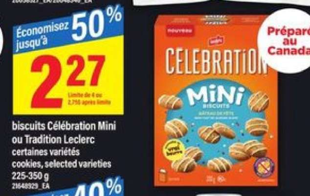 biscuits Célébration Mini ou Tradition Leclerc