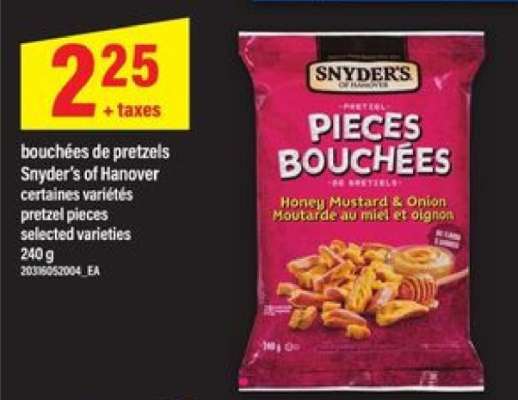bouchées de pretzels Snyder's of Hanover