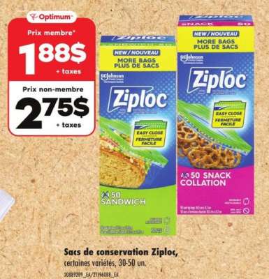 SACS DE CONSERVATION ZIPLOC