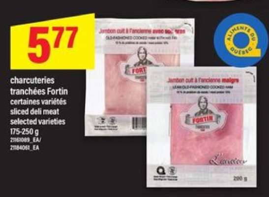 CHARCUTERIES TRANCHÉES FORTIN