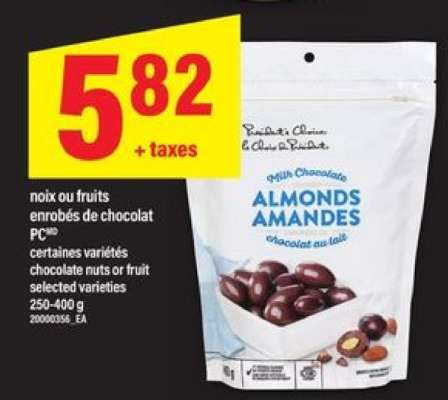 NOIX OU FRUITS ENROBÉS DE CHOCOLAT PC