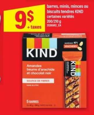 KIND barres, minis, minces ou biscuits tendres