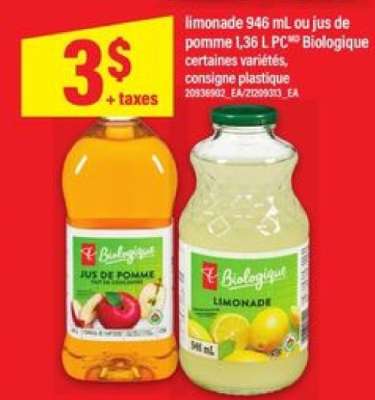 Limonade ou Jus de Pomme