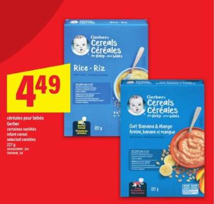 Gerber céréales pour bébés