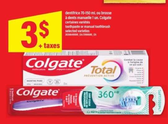Colgate dentifrice ou brosse à dents