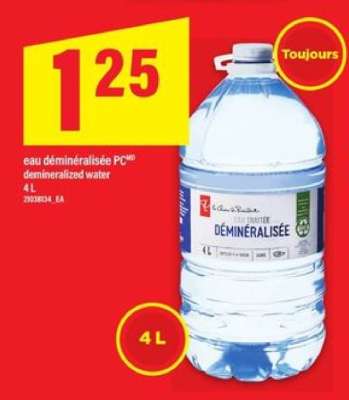 EAU DÉMINÉRALISÉE PC