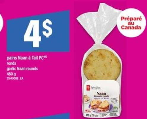 pains Naan à l'ail PC ronds