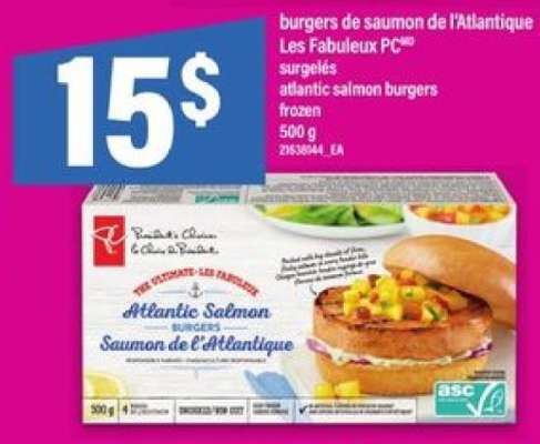 burgers de saumon de l'Atlantique Les Fabuleux PC