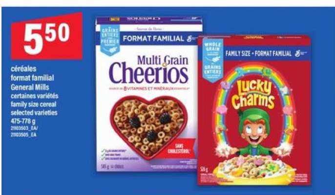 céréales format familial General Mills