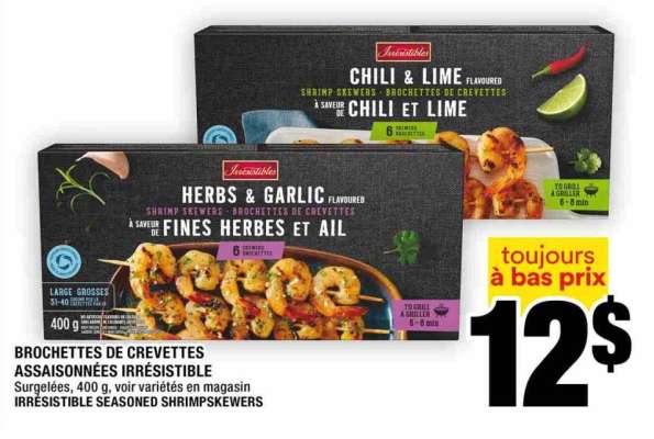 BROCHETTES DE CREVETTES ASSAISONNÉES IRRÉSISTIBLE