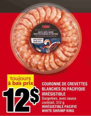COURONNE DE CREVETTES BLANCHES DU PACIFIQUE IRRÉSISTIBLE