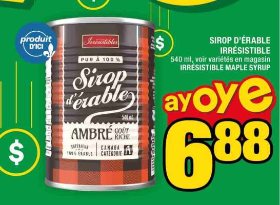 SIROP D'ÉRABLE IRRÉSISTIBLE