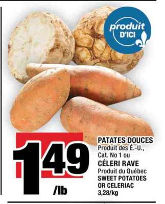PATATES DOUCES ou CÉLERI RAVE