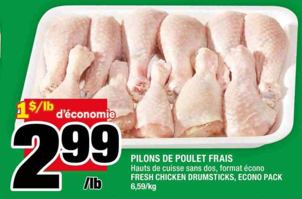 PILONS DE POULET FRAIS