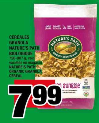 CÉRÉALES GRANOLA NATURE'S PATH BIOLOGIQUE