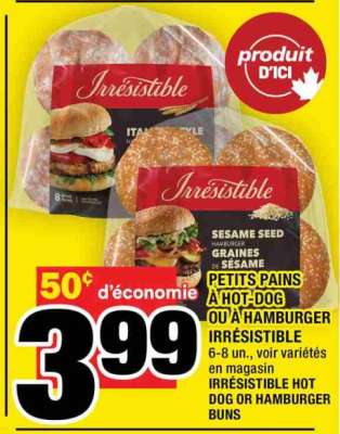 PETITS PAINS À HOT-DOG OU À HAMBURGER IRRÉSISTIBLE