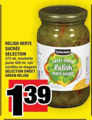 RELISH VERTE SUCRÉE SELECTION