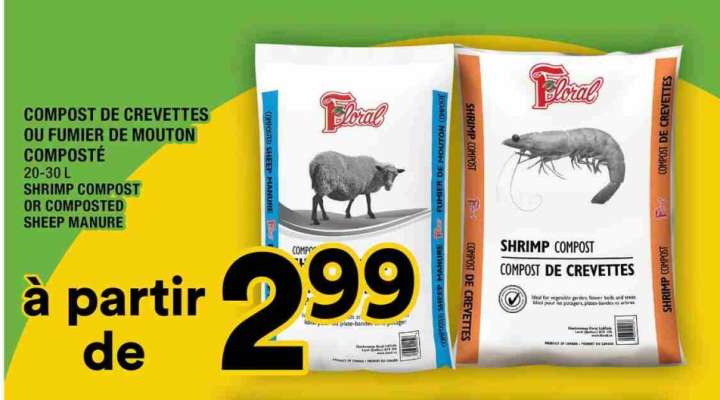 COMPOST DE CREVETTES OU FUMIER DE MOUTON COMPOSTÉ