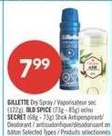 GILLETTE Dry Spray / OLD SPICE / SECRET