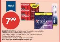 Colgate Optic White Stain Fighter Toothpaste 3pk