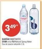 GLACÉAU SMARTWATER, EVIAN or FIJI NATURAL SPRING WATER