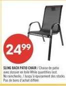SLING BACK PATIO CHAIR
