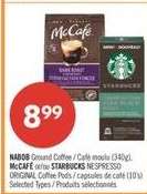 NABOB Ground Coffee / McCAFÉ or STARBUCKS NESPRESSO ORIGINAL Coffee Pods