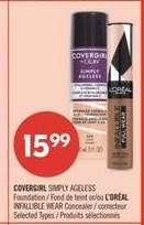 COVERGIRL SIMPLY AGELESS Foundation / L'ORÉAL INFALLIBLE WEAR Concealer